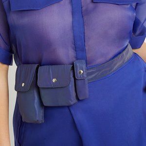 Eloquii Blue Belt with Pouches